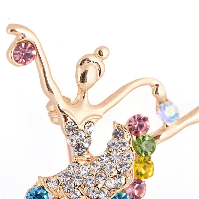 Dancing Ballet Girl Brooch Rhinestone Brooch Pin Jewelry Bouquet Accessor.l8