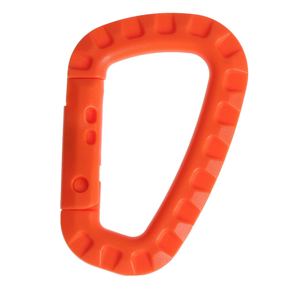 2 Pcs Plastic Carabiner D-Ring Key Chain Clip Hook Outdoor Camping Buckle Sn Kt