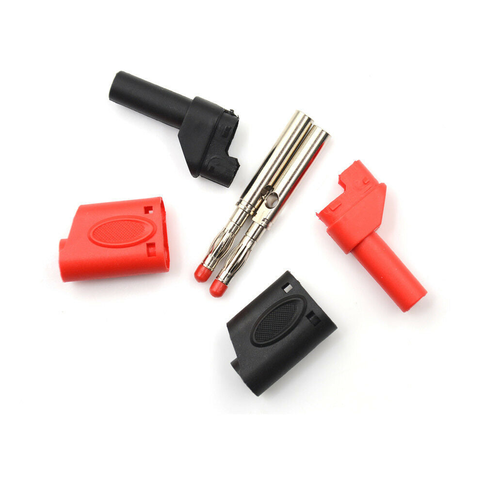 1 Pair Fully Insulated Solder Type 4mm Male Stackable Banana Plug Connecto.l8