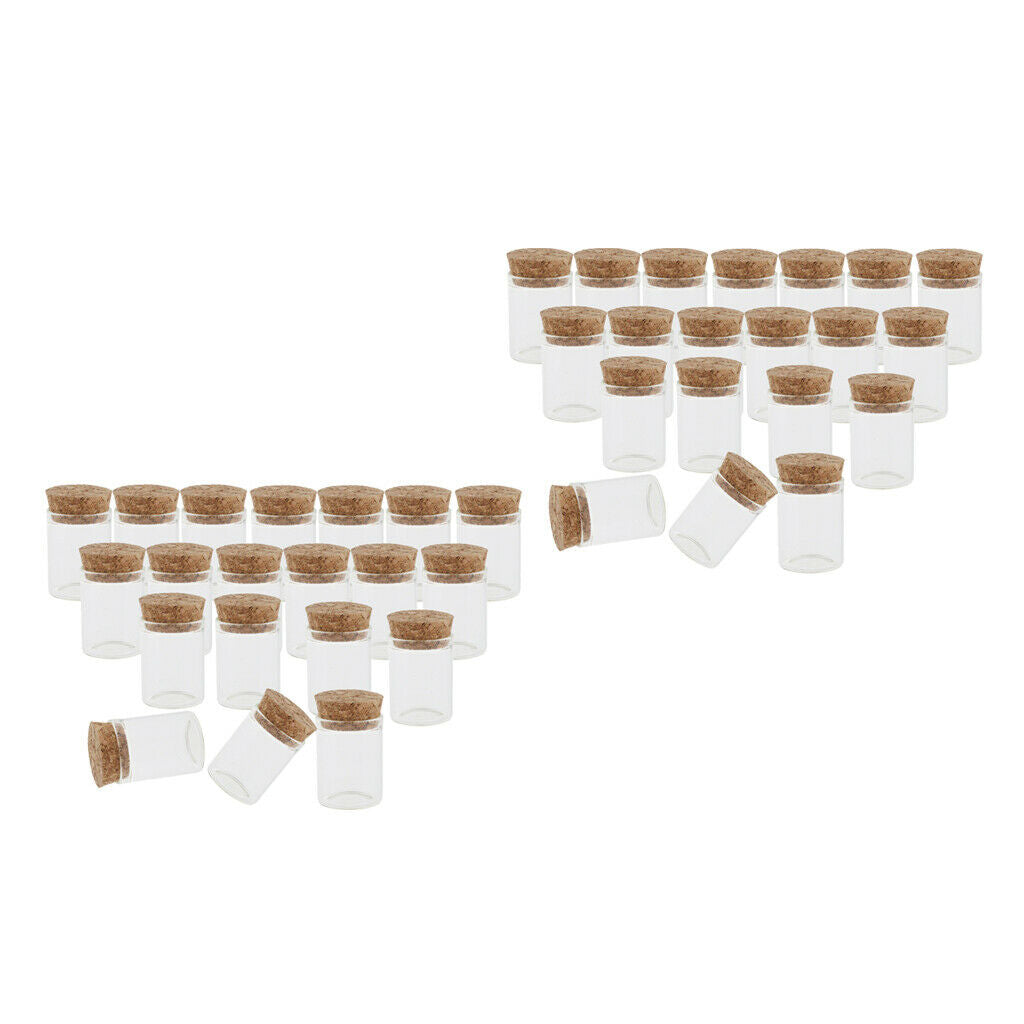 40x 10ml Mini Cork Glass Bottle Vials Jar with Cork Stopper for Sample Craft