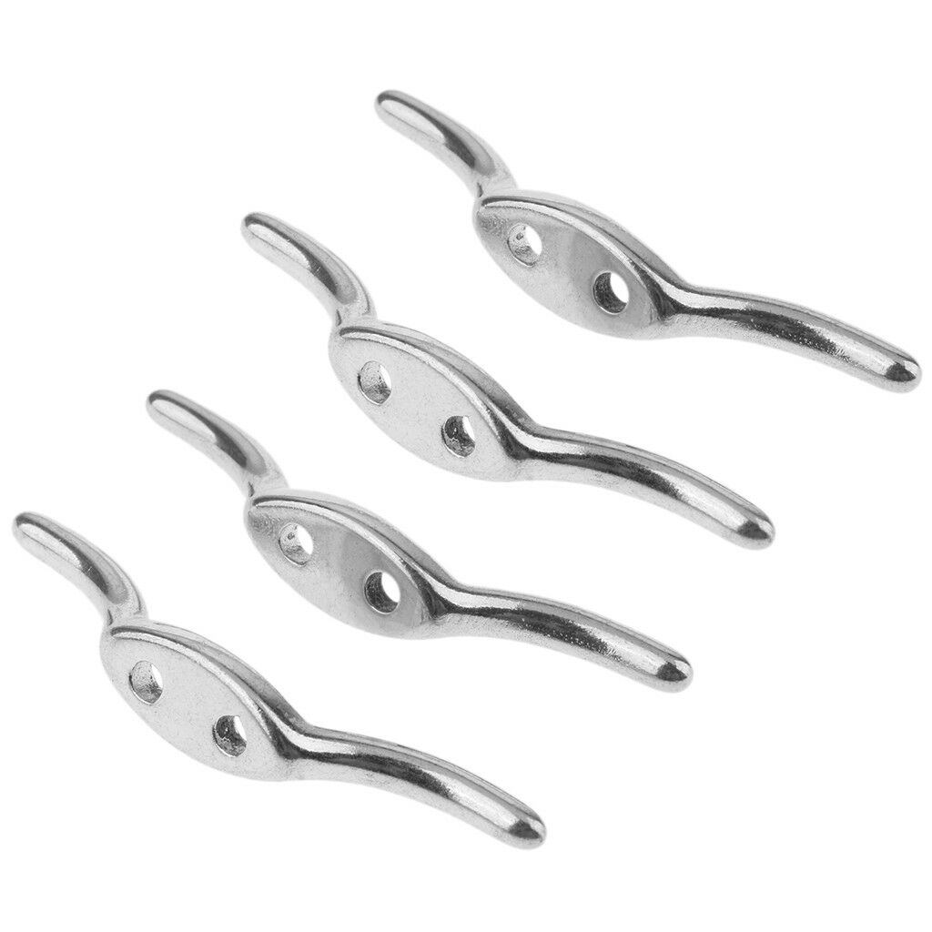 4Pcs Heavy Duty 67mm Stainless Steel Rope Cleat Flag Boat Securing Tie Down