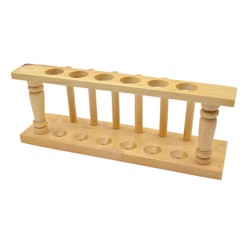 1 Pc Wooden 6 Holes Test Tube Airing Storage Rack for Chemistry Lab Supplies