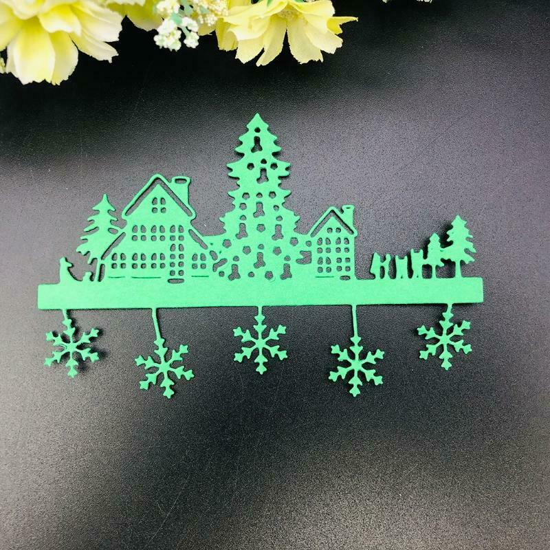 Christmas Village Metal Cutting Dies Stencil DIY Scrapbooking Album Paper Card