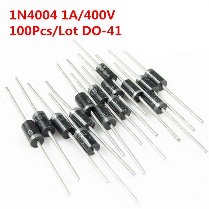 100Pcs/Lot 1N4004 IN4004 4004 1A 400V DO-41 Rectifier Diode