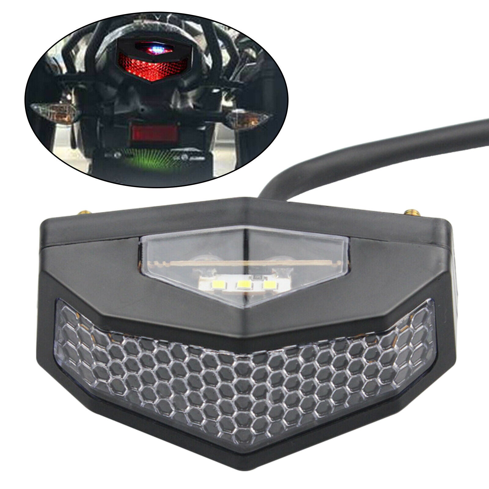 5 In 1 Universal Motorcycle LED Rear Tail Light Turn Signal Light License Plate
