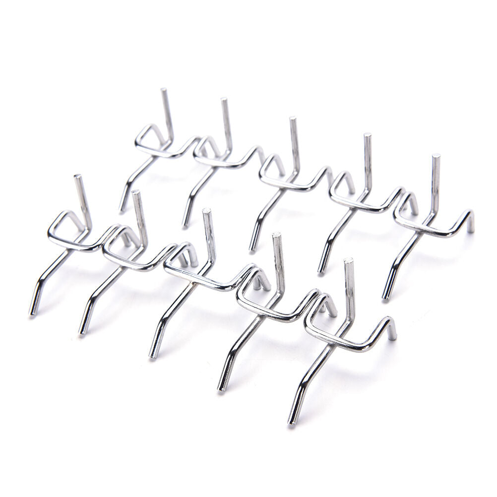 10pc Metal Peg Board Pegboard Hooks Garage Work Shop Storage Display Steel SEDD
