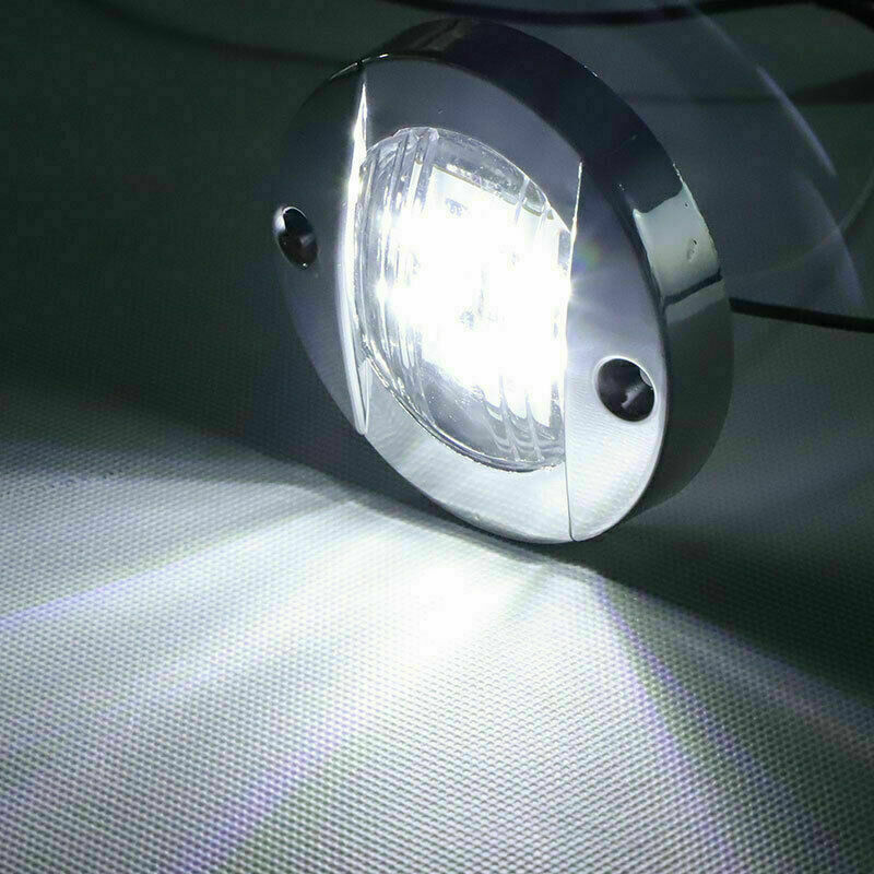 2X White 3" Round LED Side Marker Lights For Truck Trailer  Waterproof Clearance