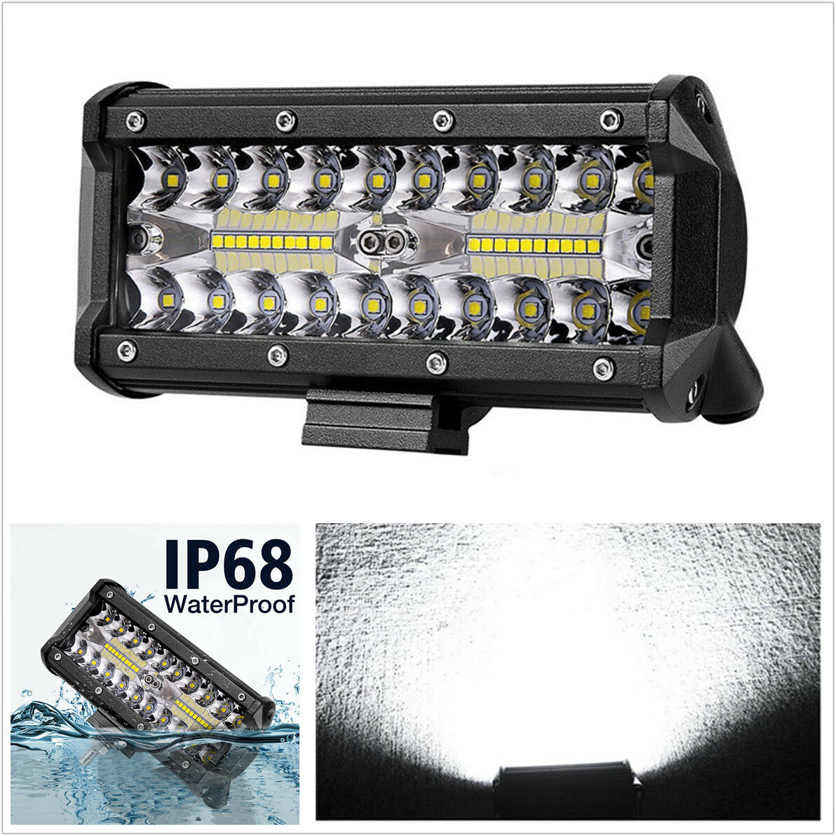 6" 120W 12000LM Car Off-Road Driving Fog Lights Spot Flood Combo LED Work Light