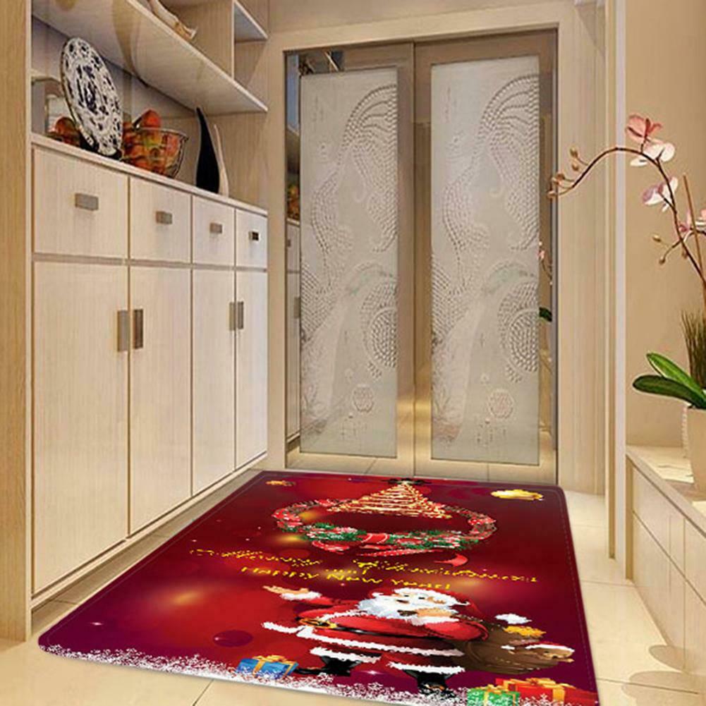 40x120cm Christmas Santa Claus Anti-slip Pad Kitchen Floor Mat Carpet Rug @