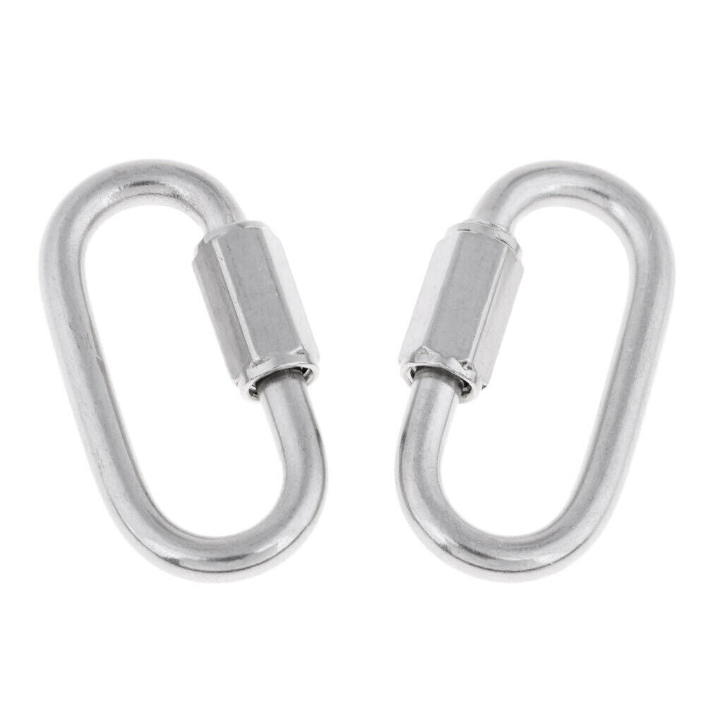 2 Pack Scuba Dive Stainless Steel Quick Link Clip Climb Carabiner Connector