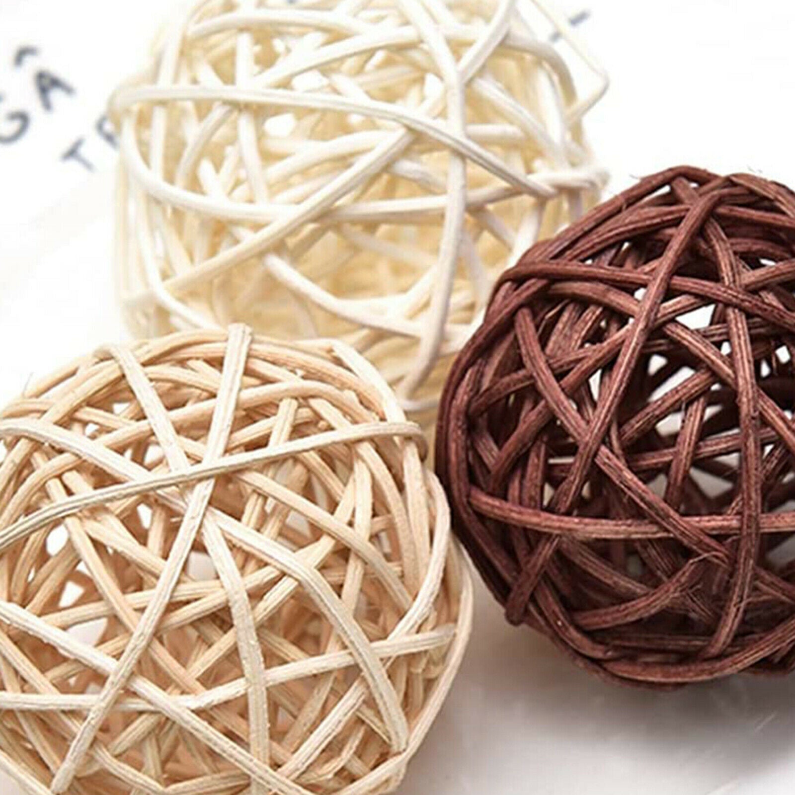5cm Wicker Rattan Balls Decorative Orbs Table Ornament Wedding Decoration