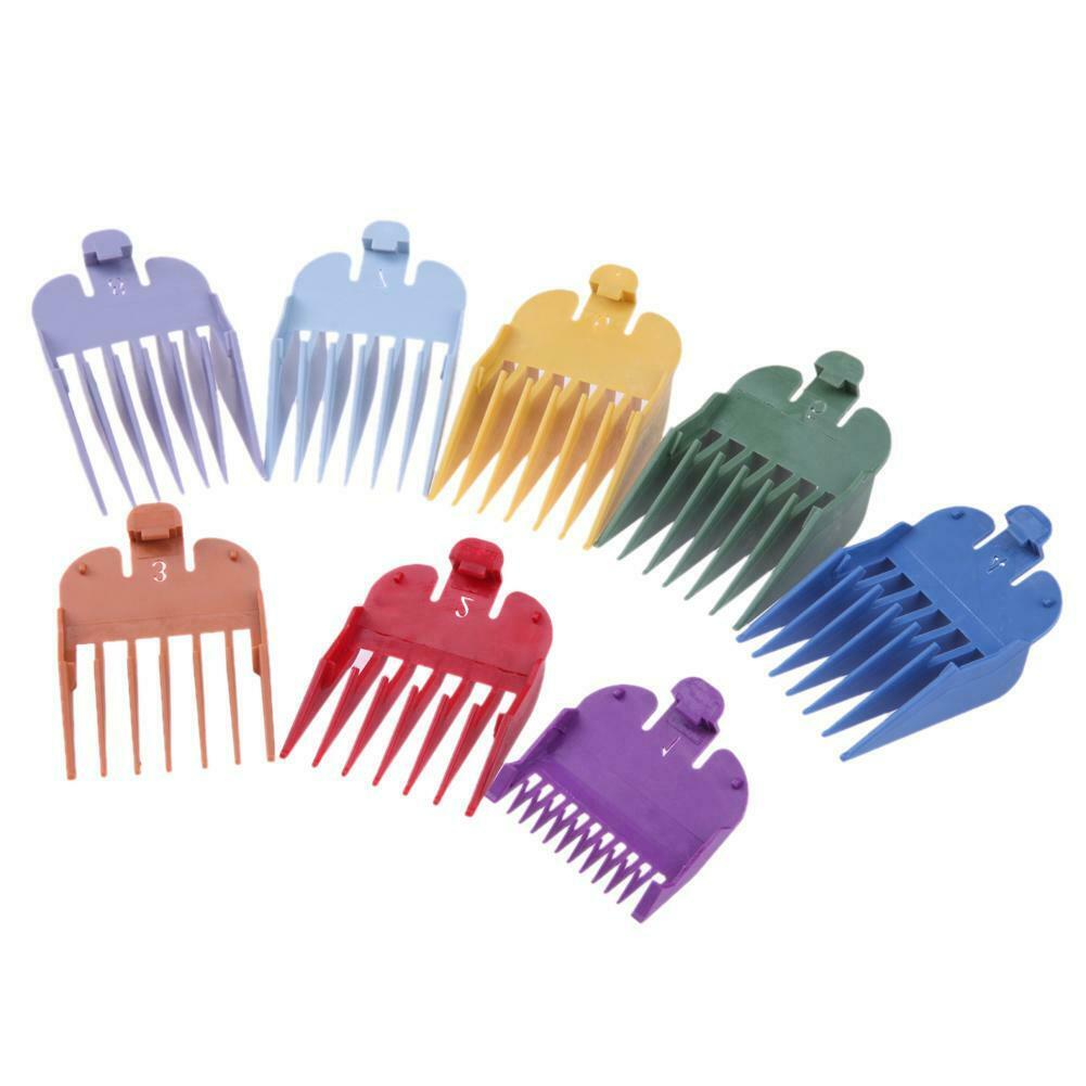 8 Sizes Colored Limit Comb Guide Tools Set for Electric Hair Clipper Shaver @