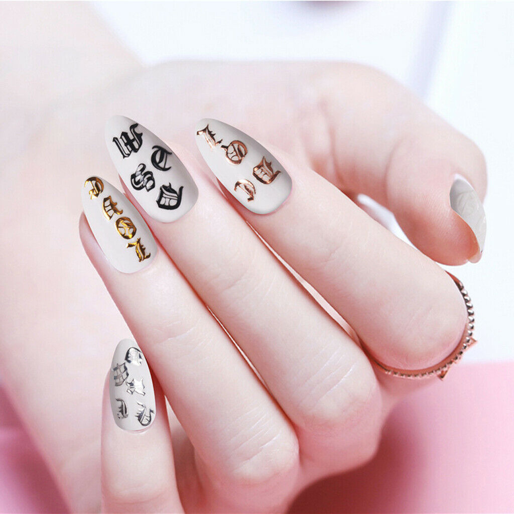 5Pcs Adhesive Manicure Nail Stickers Alphabet Letters Words Decals for Craft