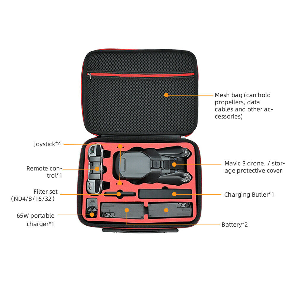 Black Tennis Pattern Portable Hard Bag Storage Drone Accessories For DJI MAVIC 3
