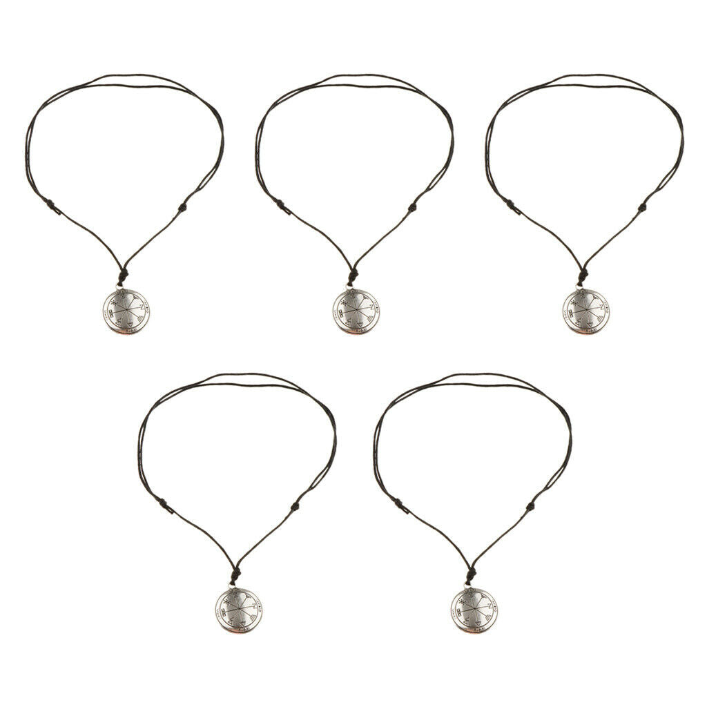 5Pcs Round Pendant Necklace Choker Charms Amulet Necklace - Viking Norse