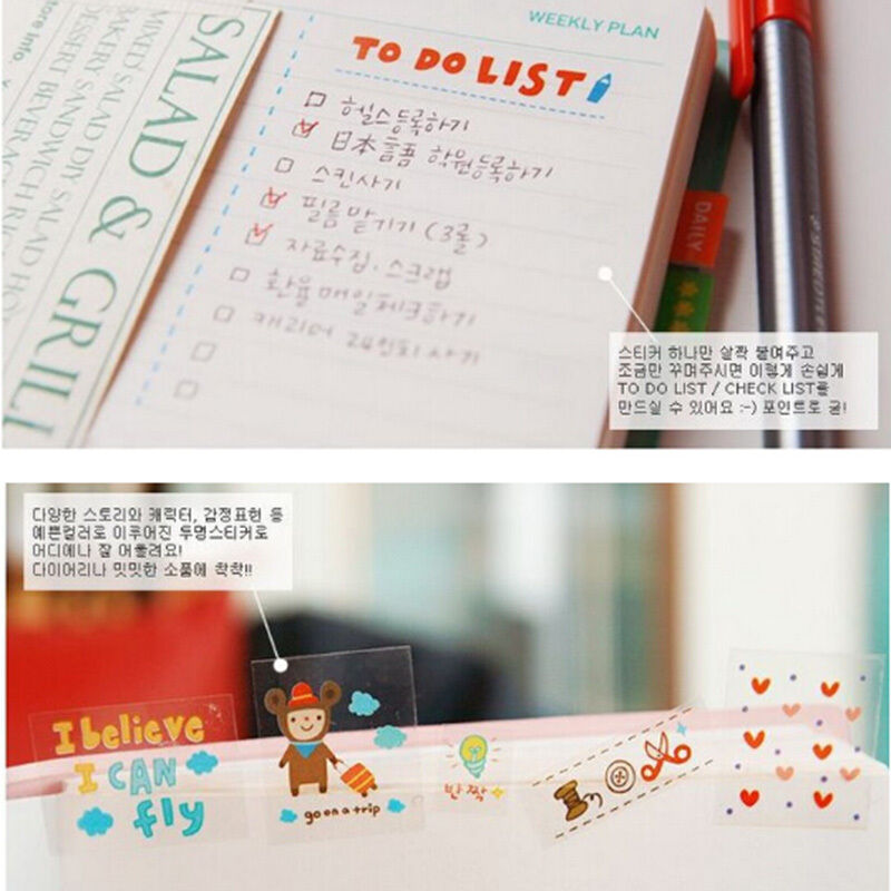 New 6 Sheets Paper Stickers for Diary Scrapbook Book Wall Decor Skin3.l8
