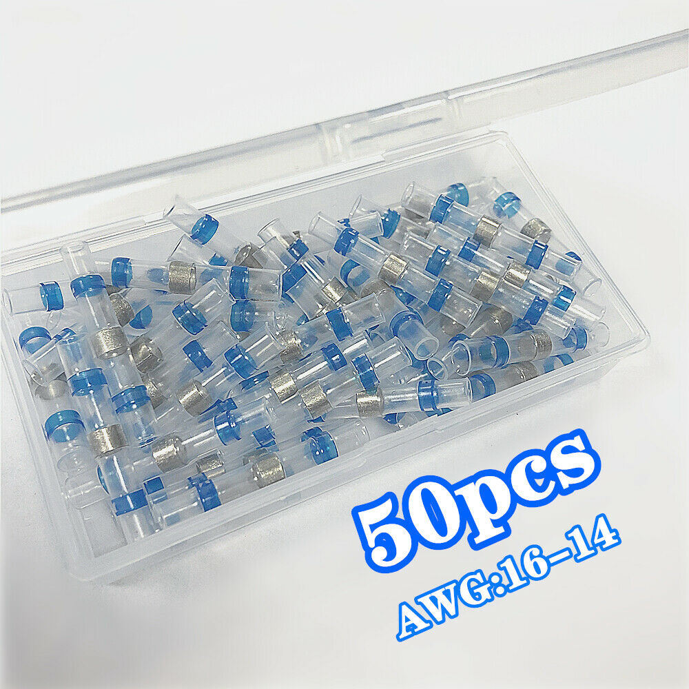 50PCS Heat Shrink Waterproof Blue Solder Seal 14-16 AWG Connectors Terminal