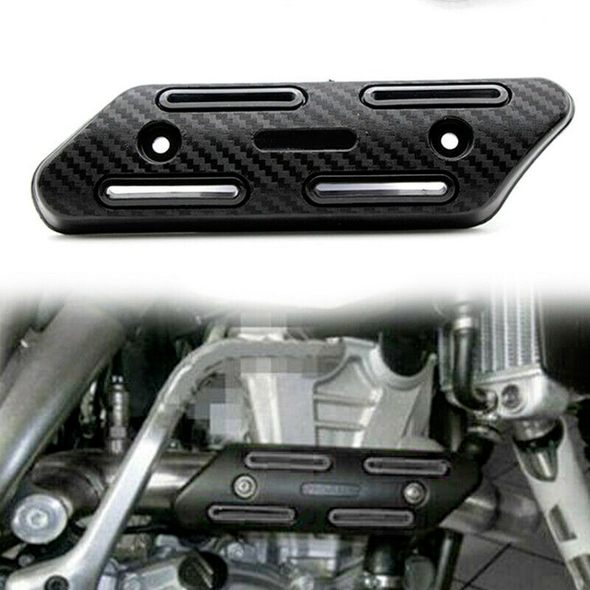 Motorcycle Carbon Fiber Look Exhaust Pipe Cover Protector Heat Resistant Shield