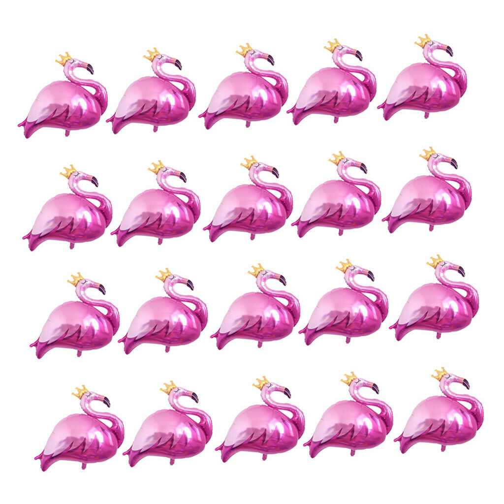 20Pcs Lovely Flamingo Aluminum Foil Balloons Kids Baby Shower Party Toys