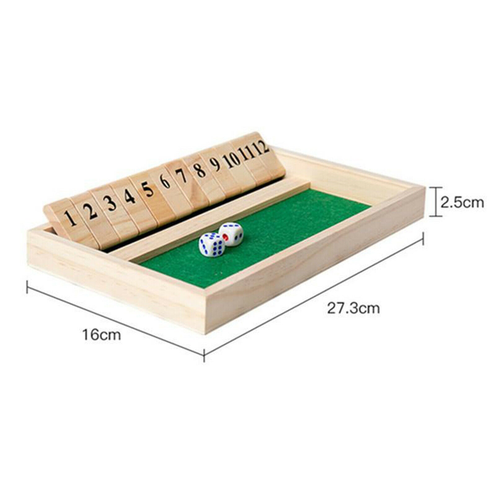Shut The Box Game - 12 Numbers Wooden Dice Game Wooden Number Board Game Early