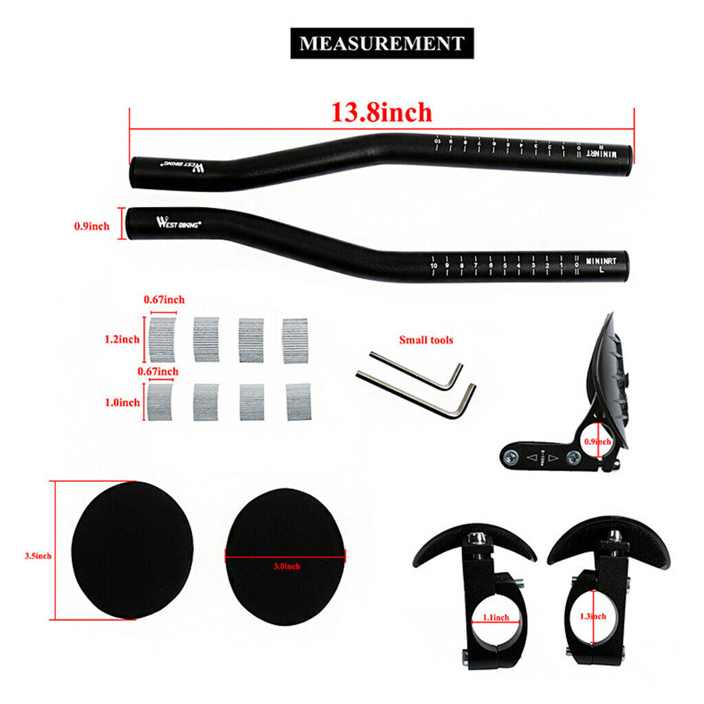 Adjustable Bike Rest Handlebar Cycling for 25.4 to 31.8mm for Road Bike 34cm