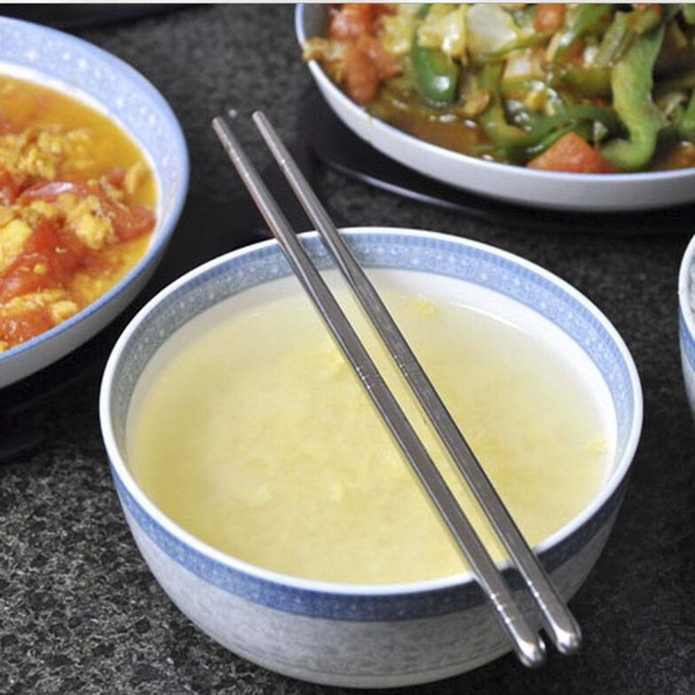 Pair of Stainless Steel Useful Chopsticks Metal Korean Chinese Chopsticks Gift