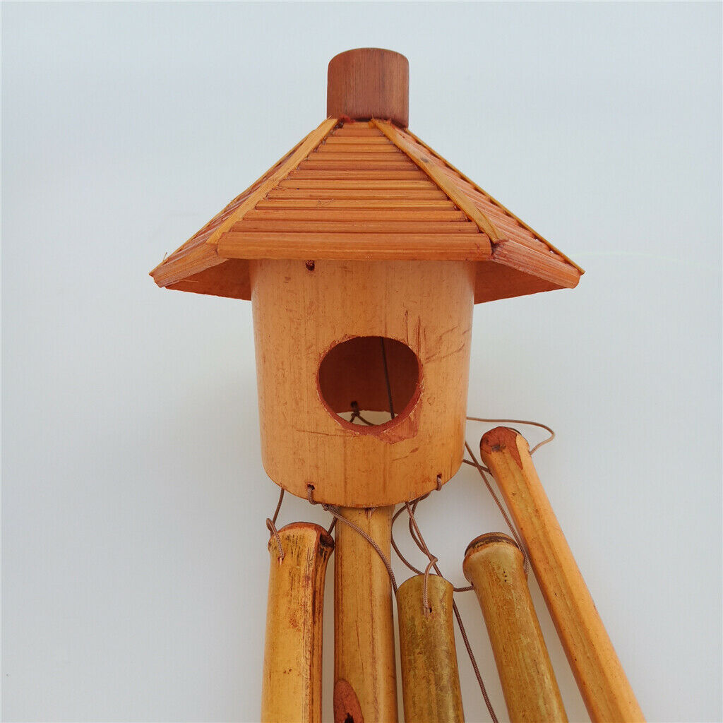 Bamboo Windchime Outdoor Wall Tree Art Decor Garden Patio Ornament Brown