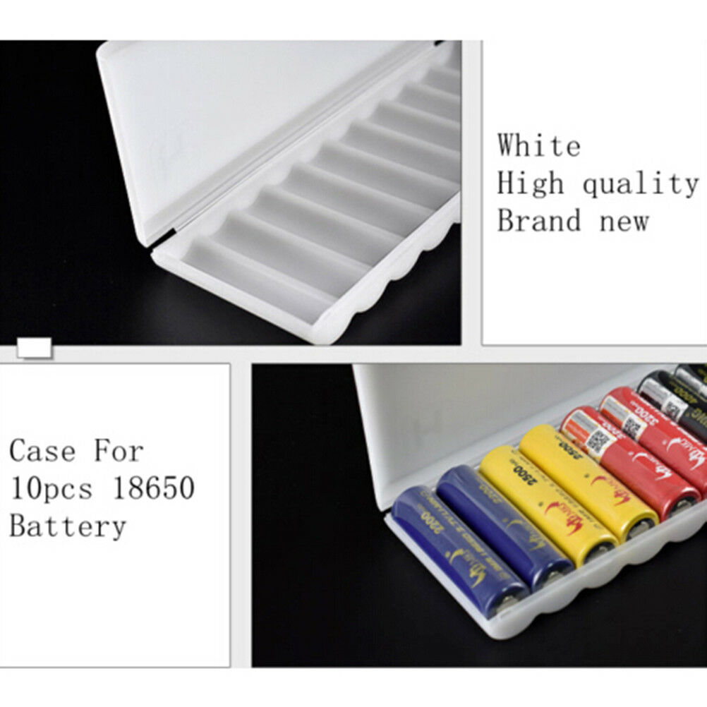 Portable plastic battery case cover holder storage box for 10pcs18650Batt.l8