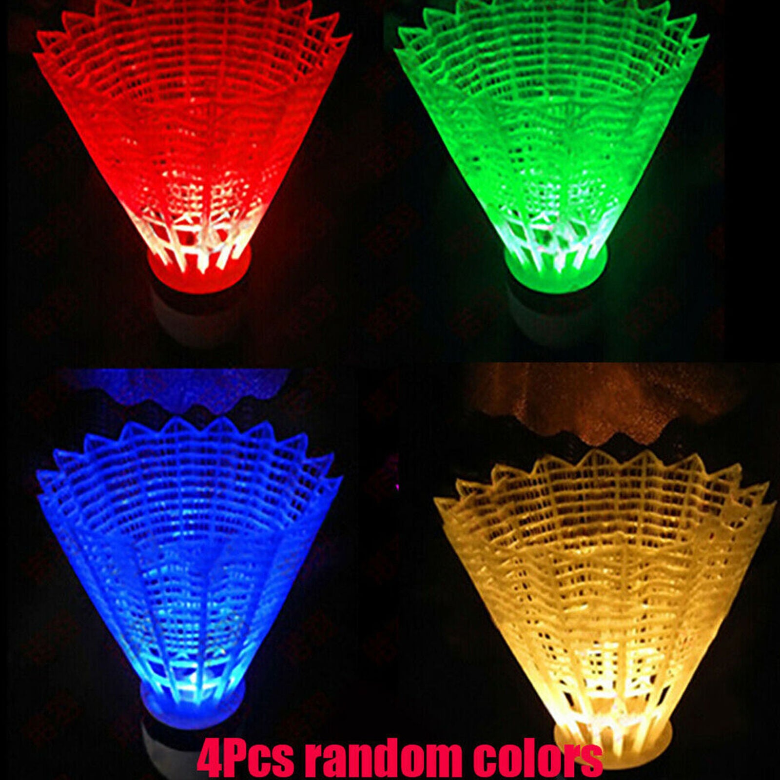 4Pcs Creative LED Light Badminton Balls Plastic Outdoor Sports Shuttlecock