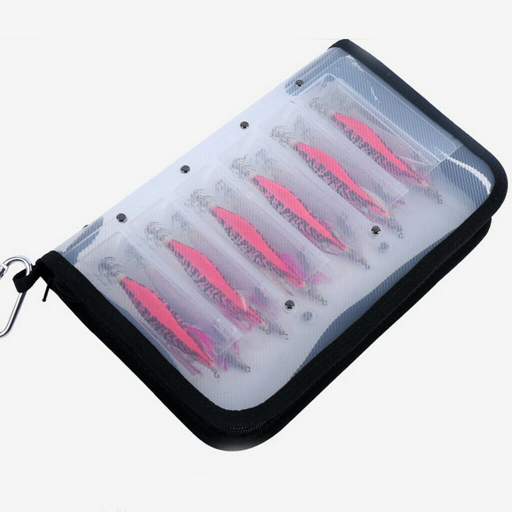 2pcs Fishing Utility Box Lures Squid Jig Wallet Storage Bag 12 Compartments