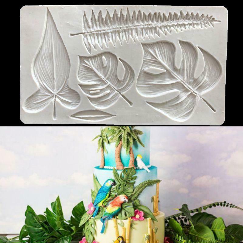 Tropical Theme Palm Leaves Silicone Mold Clay  Mold DIY Cookies Cake Decorating