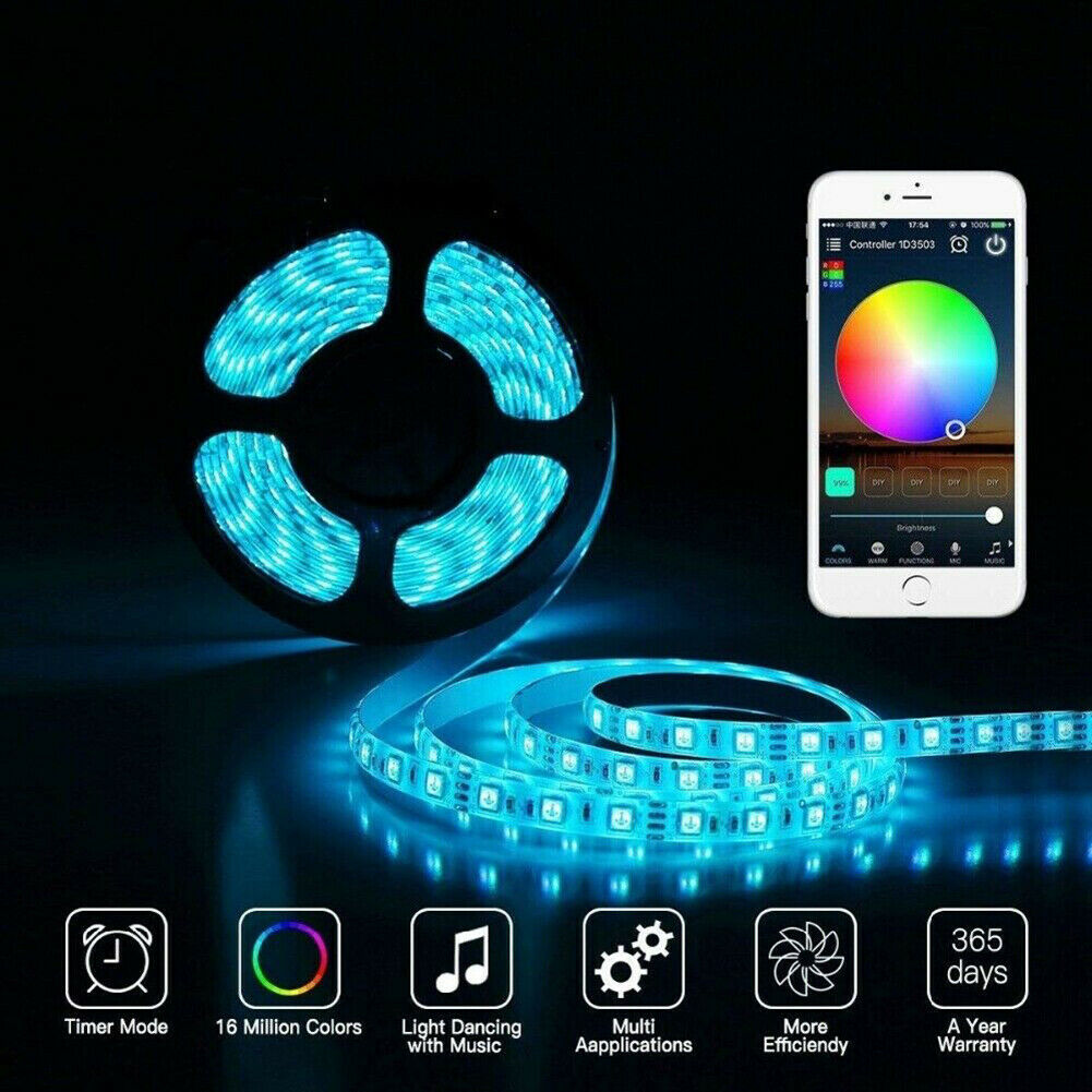 1x Mini Bluetooth/WiFi LED Controller w/ IR Remote For RGB&RGBW LED Strip Light