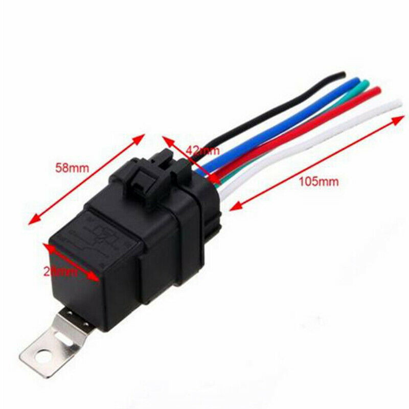 5Pin Automotive Car Relay Switch Harness Waterproof 30A/40A 12VDC 12AWG Wire SJ