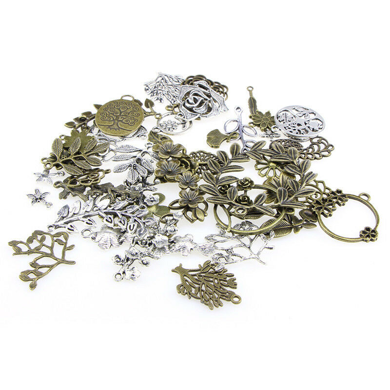 1Set Mixed Leaves Flowers Charm Pendant DIY Jewelry Making Craft Findings B_DD