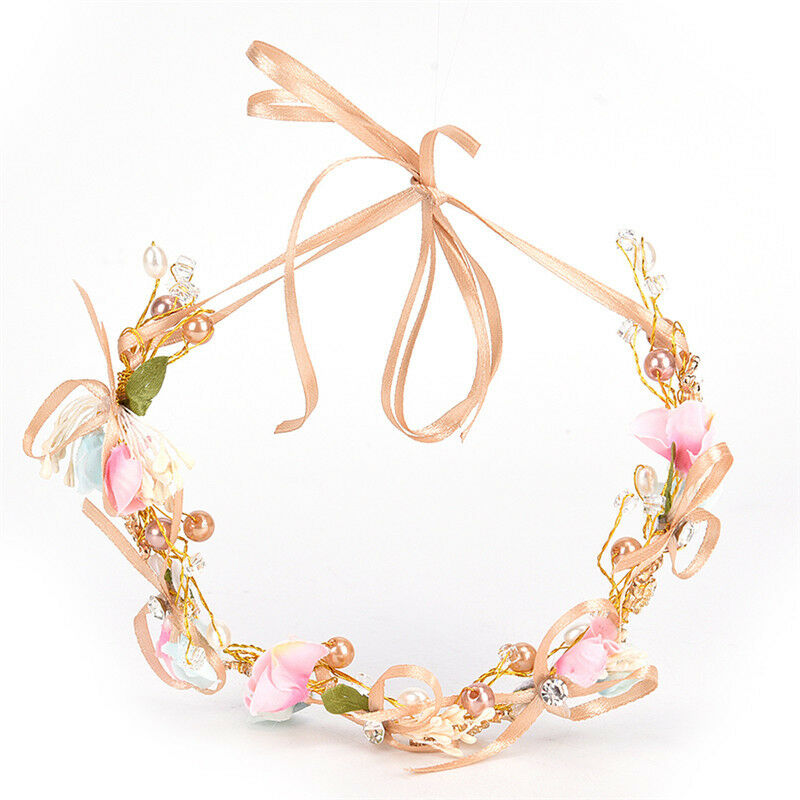 Bridal Flower Crown Headband Wedding Prom Beach Floral Garland Wreath Wedding Lt