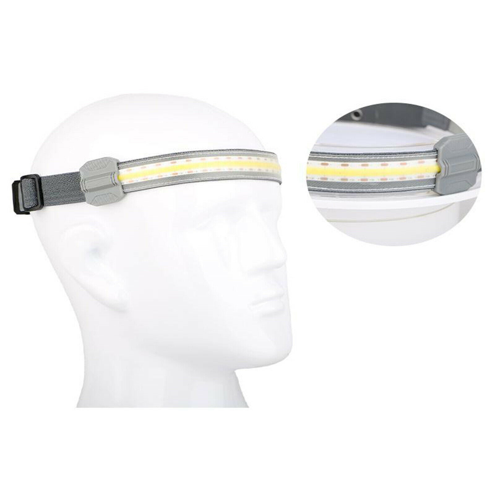 Elastic Headlamp Strap Camping LED USB Rechargeable Headlight Head Lamp