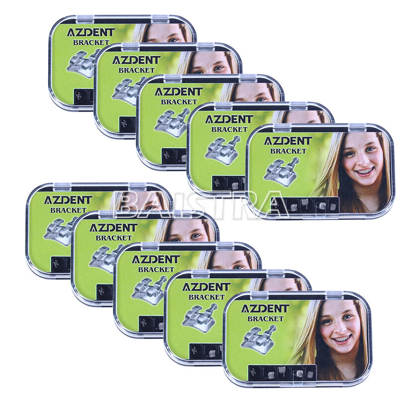 20XAZDENT Dental Metal Orthodontic Brackets Braces MIM Mini Roth.022 Hooks 3 4 5