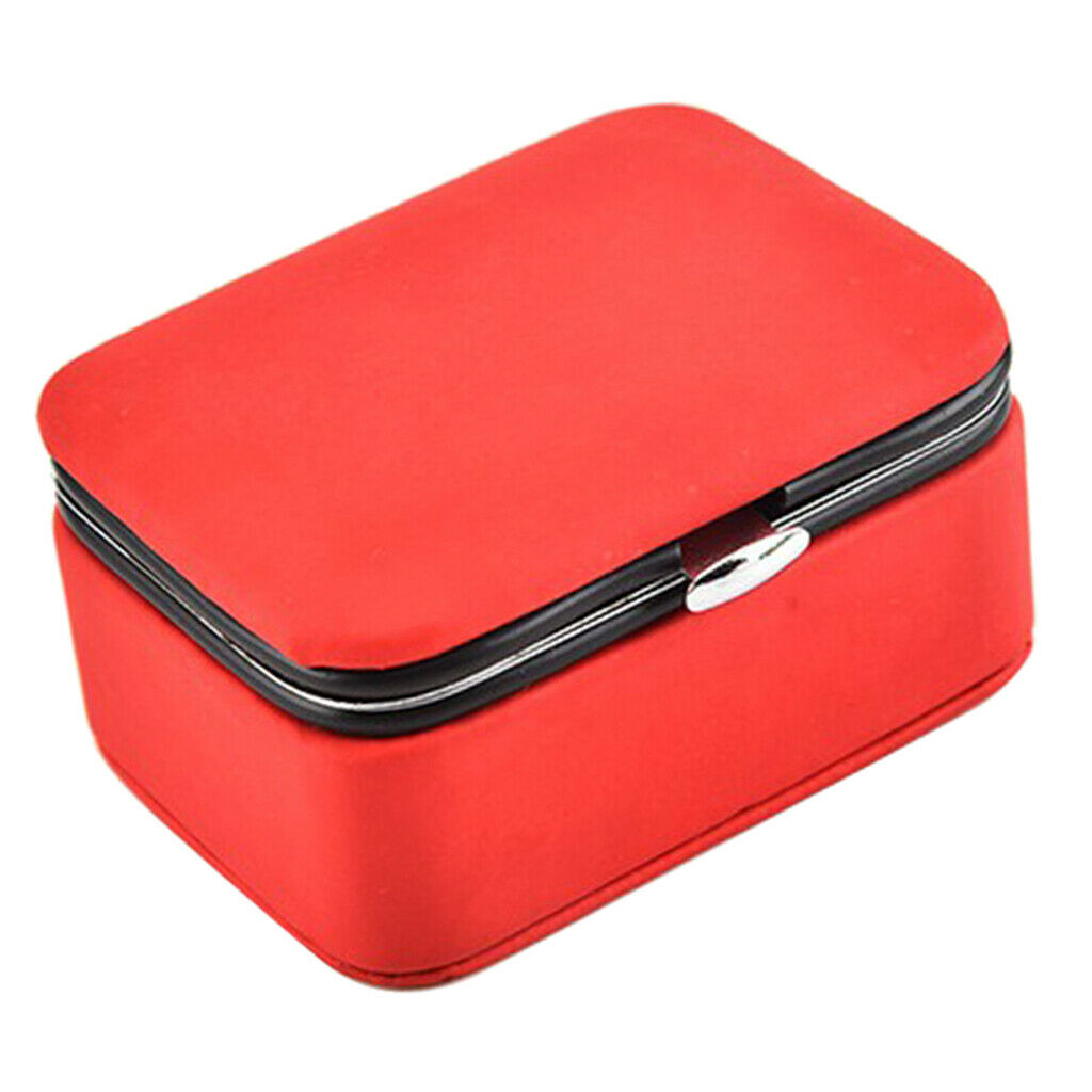 2 Pack PU Leather Jewelry Gift Box Pendant Earrings Trinket Storage Box Red