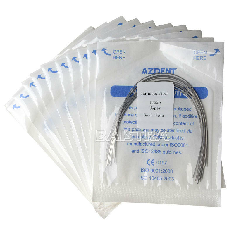 100X Dental Orthodontic Stainless Steel Arch Wires Rectangular 17X25 Upper