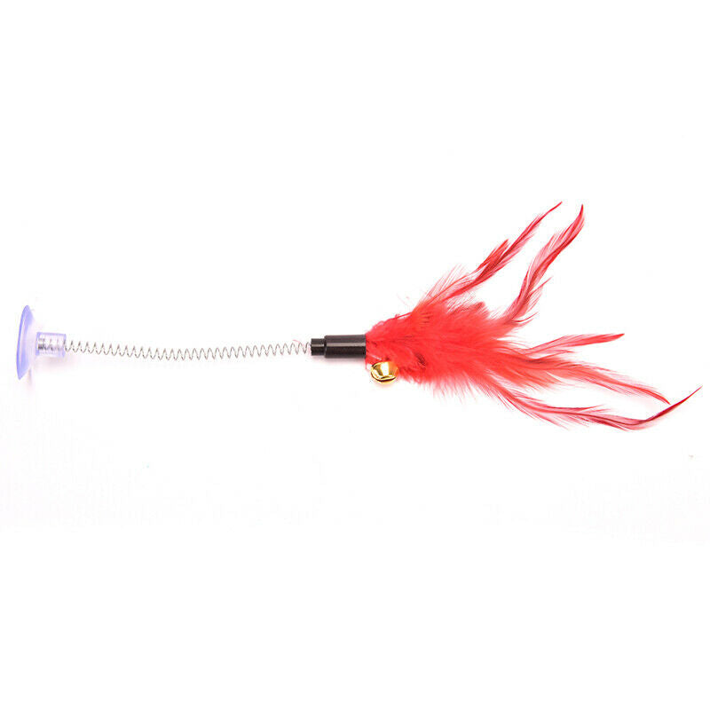 Feather  Cat Toys Feather Funny Cat Shape False Products Bottom Sucker Elastic