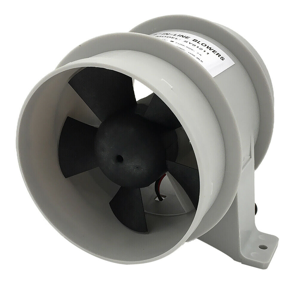 12V High Air Flow In-Line Blower Boat Quiet Bilge Blower Water Resistant