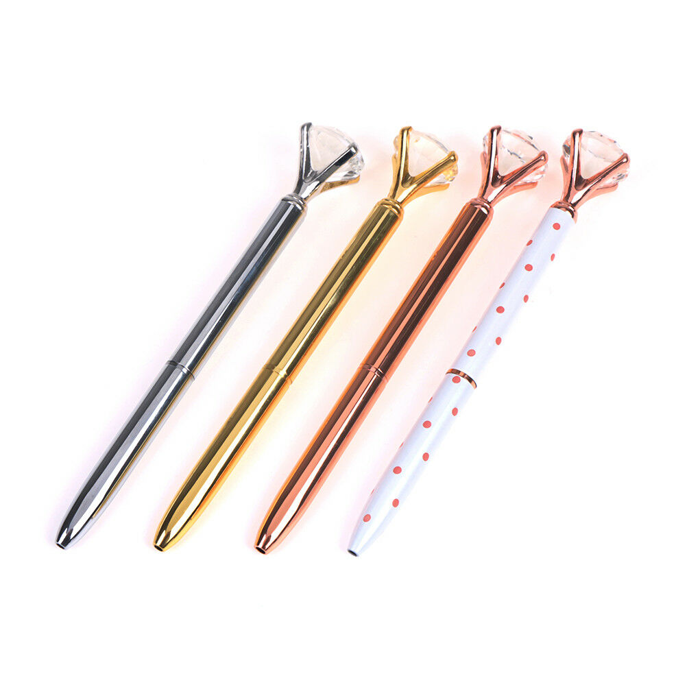 4pcs/set Metal Diamond Head Crystal Ball Pen Creative Pen Office Stationery  JBD