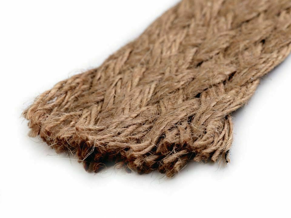 1m Natural Burlap Braided Jute Webbing Width 35mm Tapes Webbings Haberdashery