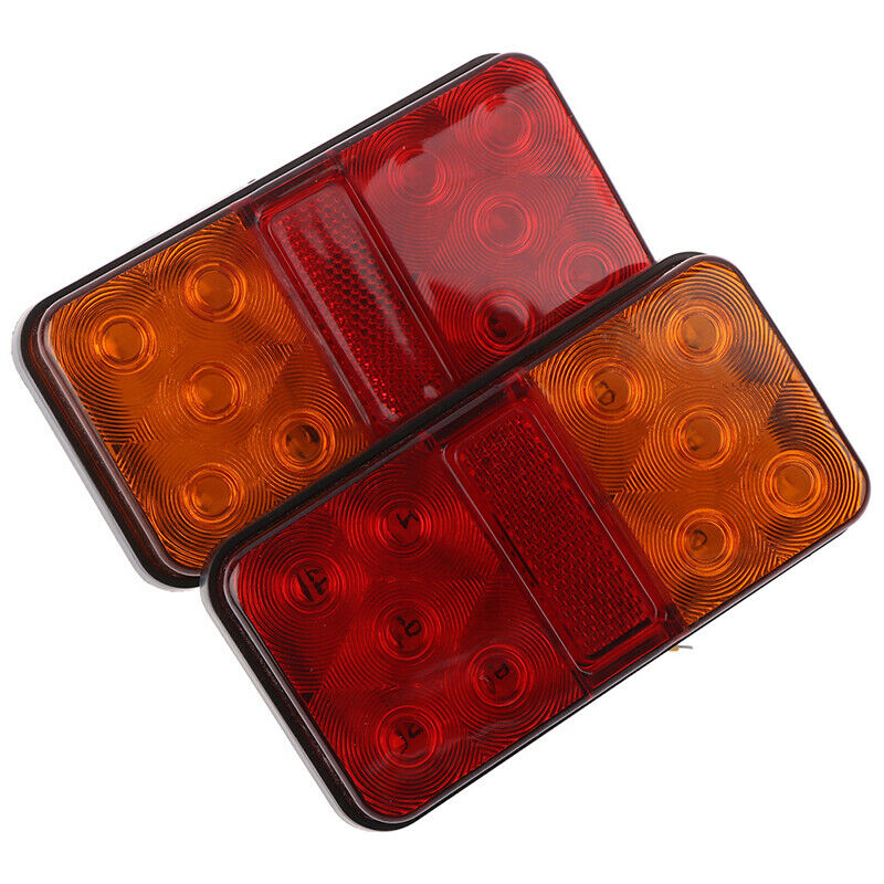 1Pair Amber Red Car Truck Trailer Rear Led 10LED Tail Indicator Stop Brake LBDA