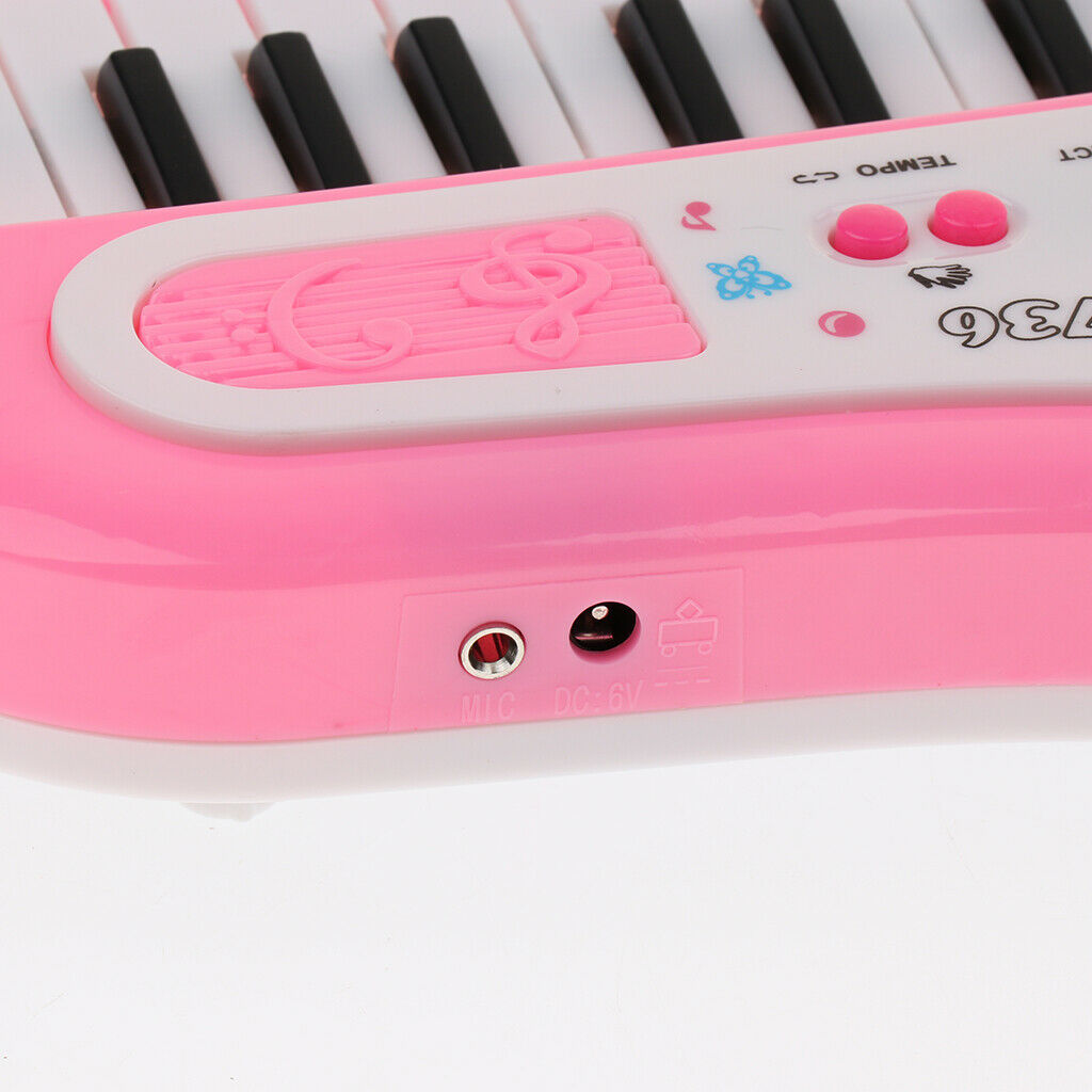 Electronic Organ Musical Instrument 37 Keys Keyboard w/ for Microphone Toddlers,