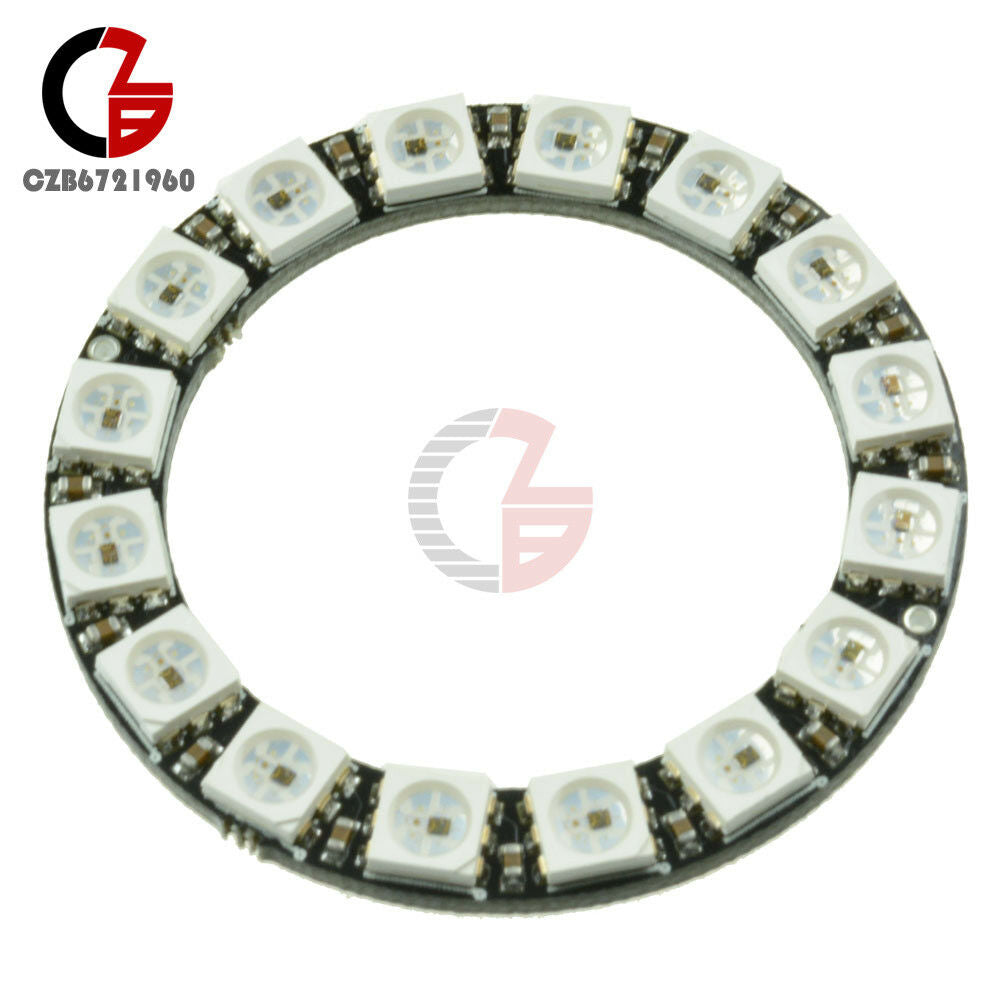 2PCS WS2812 5050 RGB LED Ring 16 Bit Round 45mm + Integrated Driver for Arduino