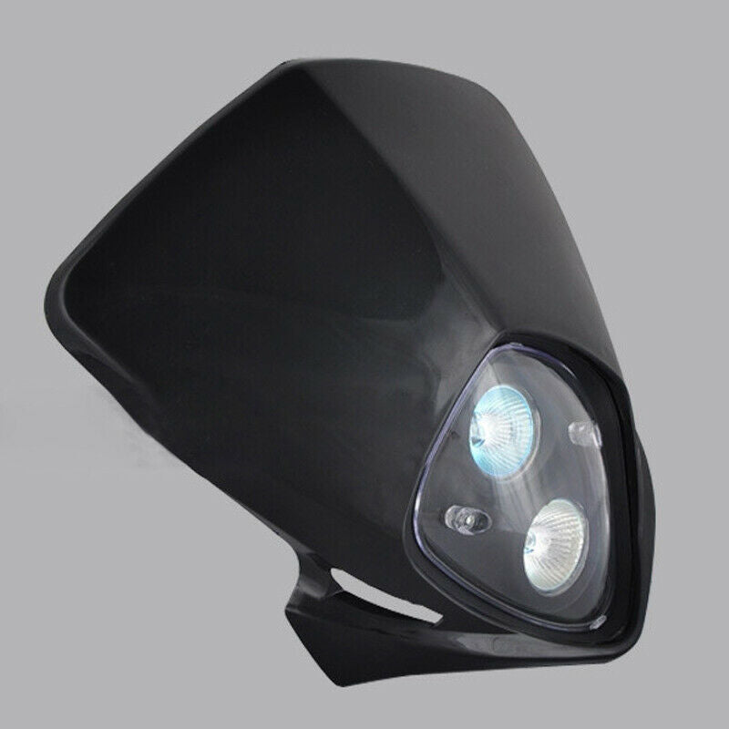12V Motorcycle Dirt Bike Headlight Fairing Lamp Dual Light Driving Lamp  Amber