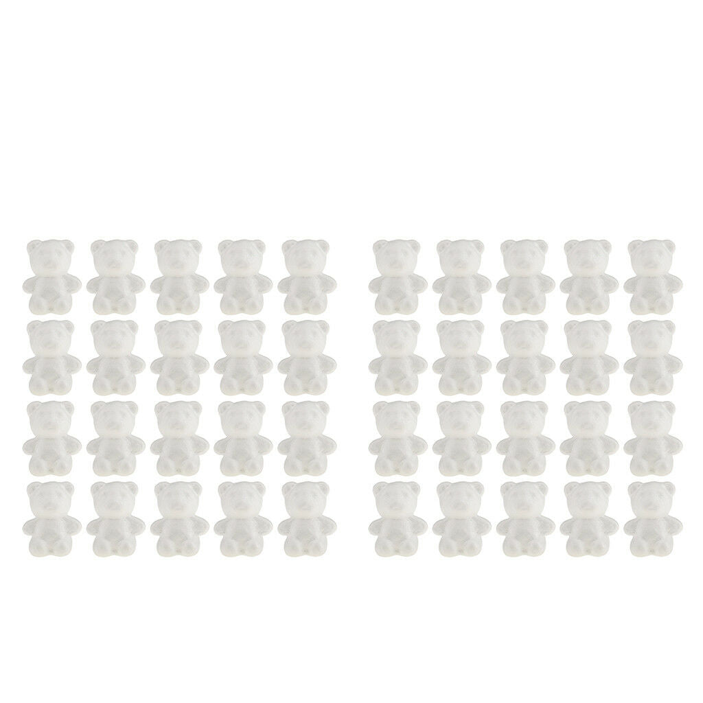 40pcs Modelling Foam Bear Shaped Polystyrene Styrofoam   Decor Ornaments