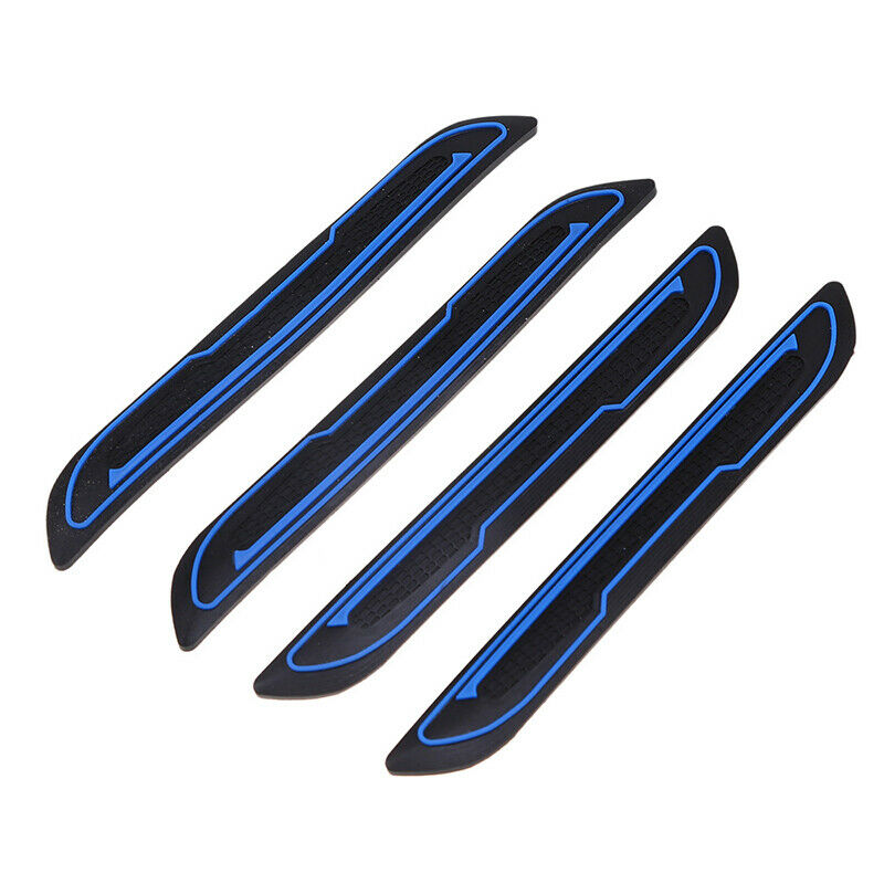4PCS Blue Car SUV Body Door Side Anti-Collision Protector Strips Decorative Bar