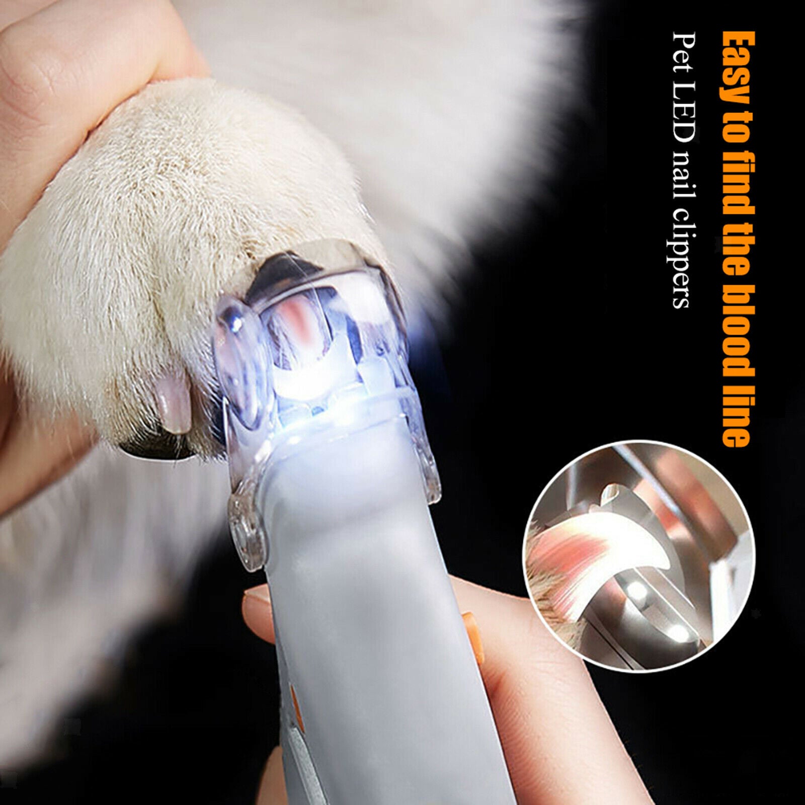 Pet Nail Trimmer Clippers with LED Light for Cat Dog Breeds Claw Grooming